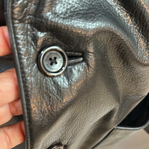 Marc New York Button Down 100% Leather Jacket Black Size L - Picture 6 of 10